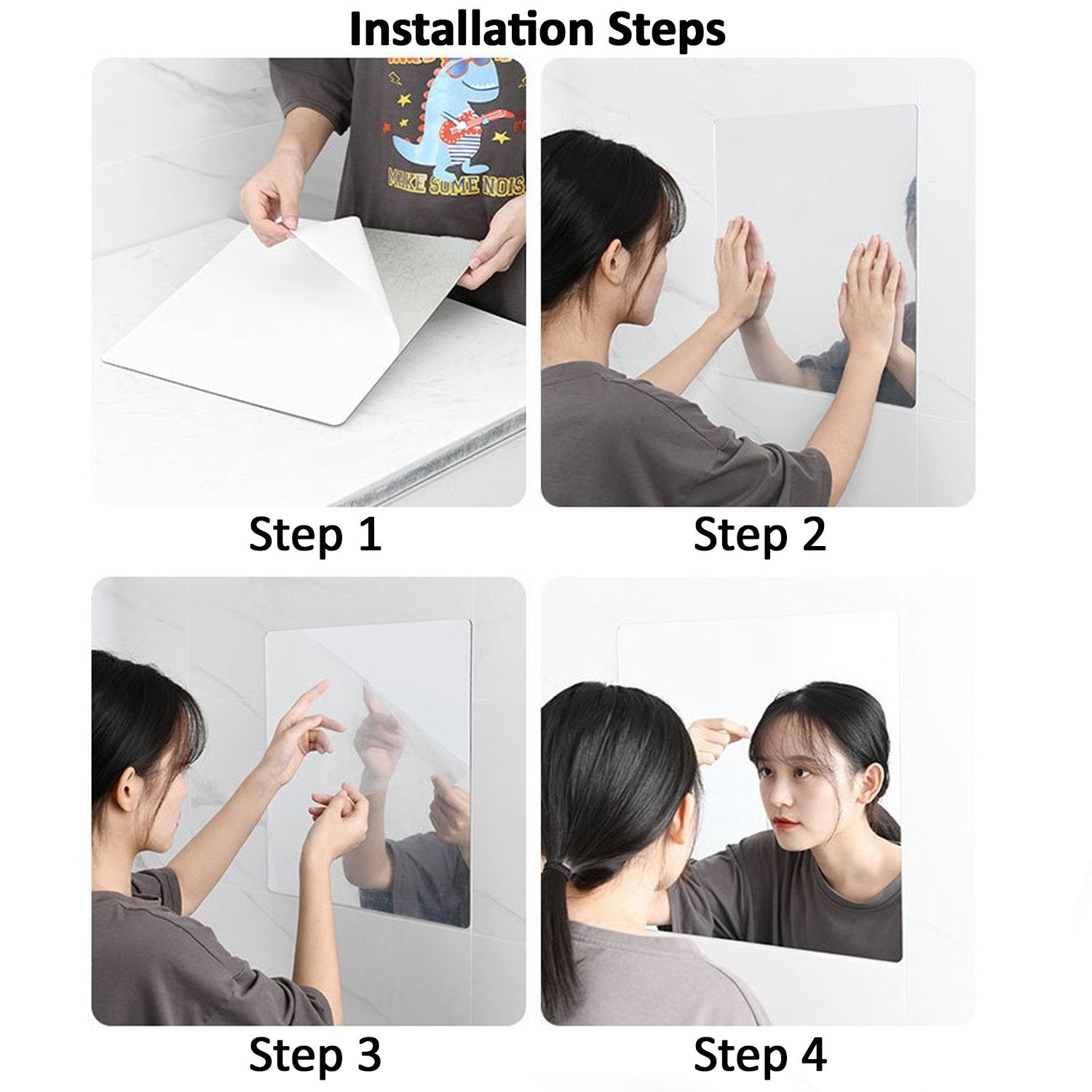 Mirror stickers for easy bathroom wall decoration Mirror stickers for easy bathroom wall decoration